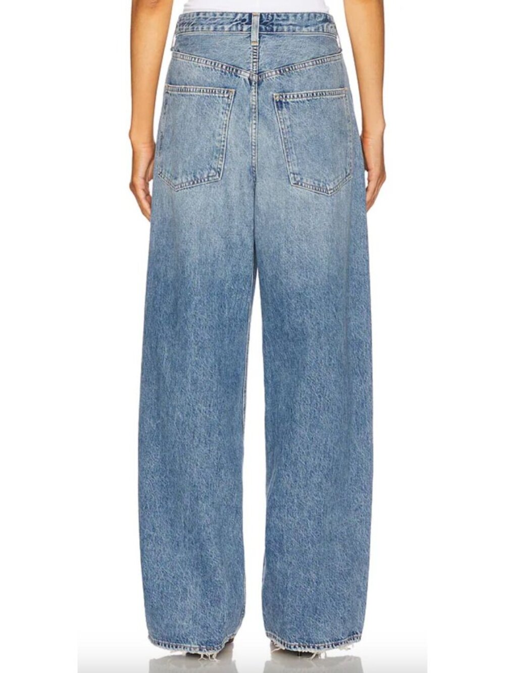 NWT Agolde Vana Criss Cross Fold Straight Leg Jeans Size 25 in Mantra Blue - Picture 3 of 7